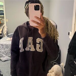 GAP Men's Chocolate Brown Logo Hoodie